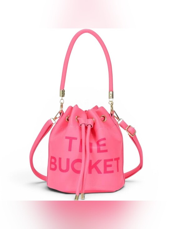 Handbags - Adorable Pink Drawstring Bucket Satchel Crossbody Bag NWT